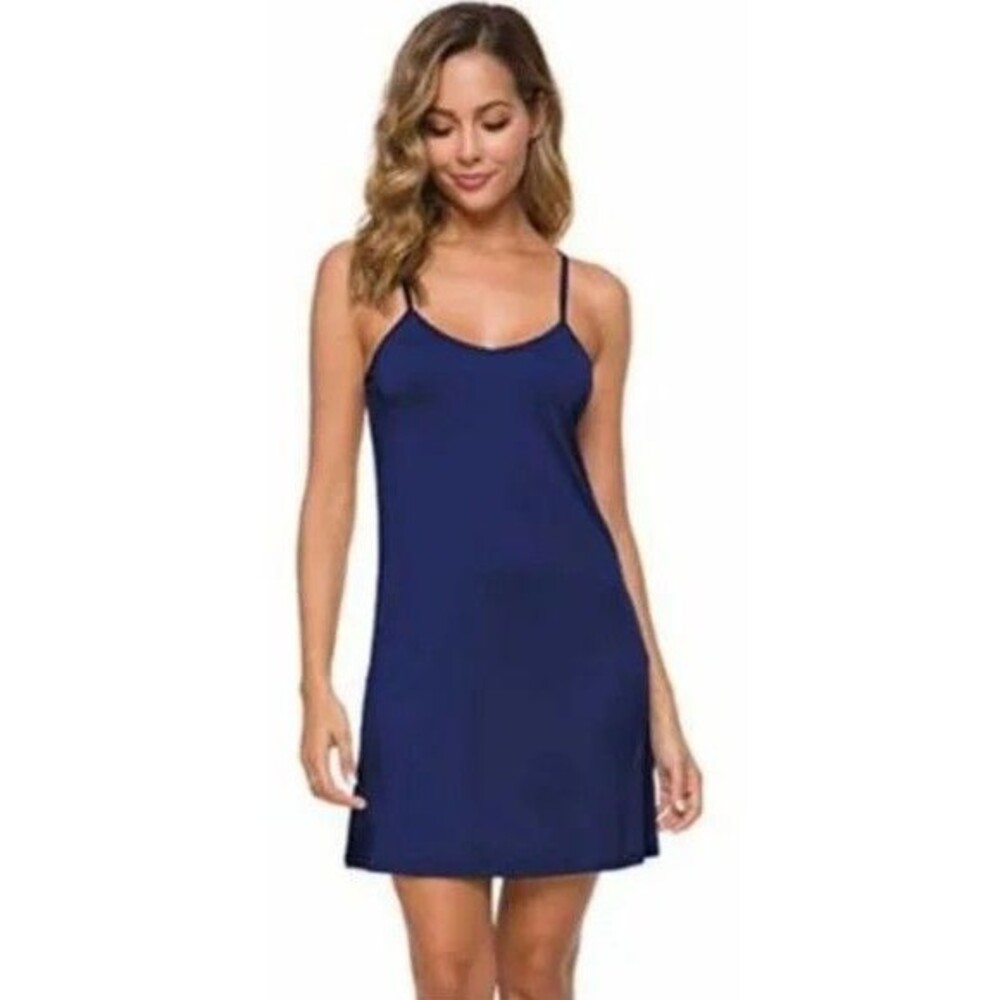 Nanette Lepore Women's Solid Mini Camisole Slip Dress in Royal Blue Size 4 $24